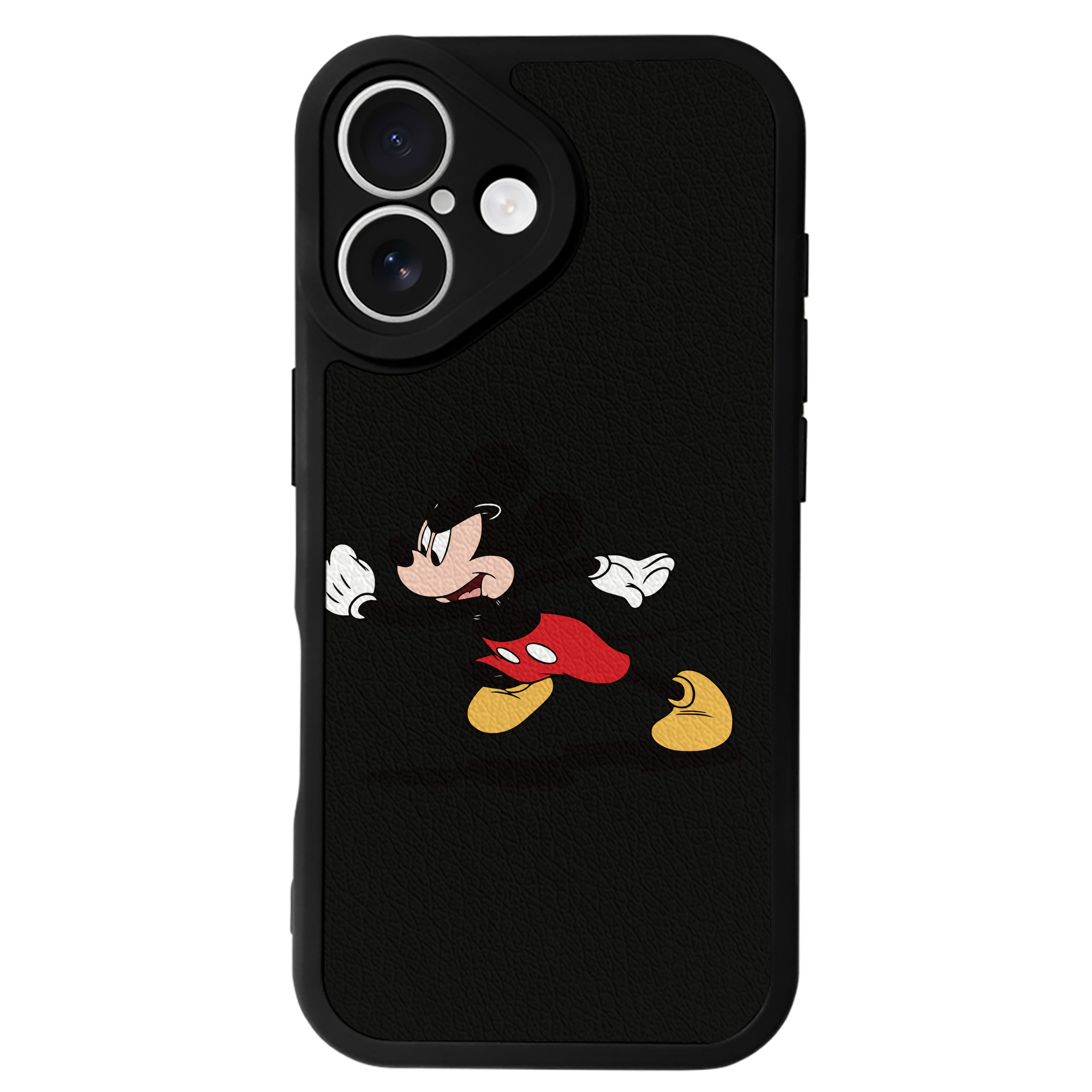 （画像用） ミッキーマウス Mickey Mouse 【iPhone 16シリーズ対応】シリコンスマホケース（レザー調） 材質：シリコン